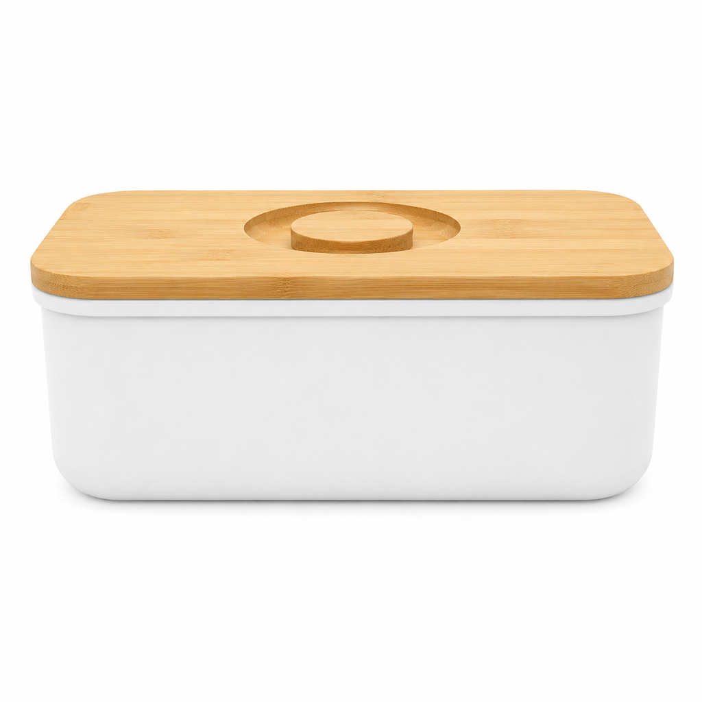 GEM+ | Bread Storage Bin Box with Eco Bamboo Cutting Board Lid Large Space