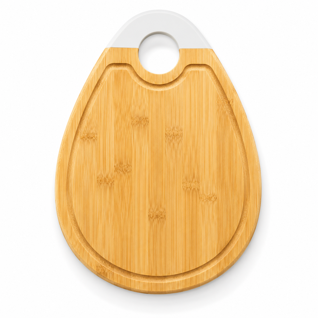 GEM+ | Premium Eco-Friendly Bamboo Tear Drop-Shaped Chopping Board Juice Groove