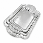 GEM+ | Premium 3-Piece Silver-Plated Vintage Tray Set – Elegant Ornate Durable