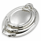 GEM+ | Premium 3-Piece Silver-Plated Vintage Tray Set – Elegant Durable Solid