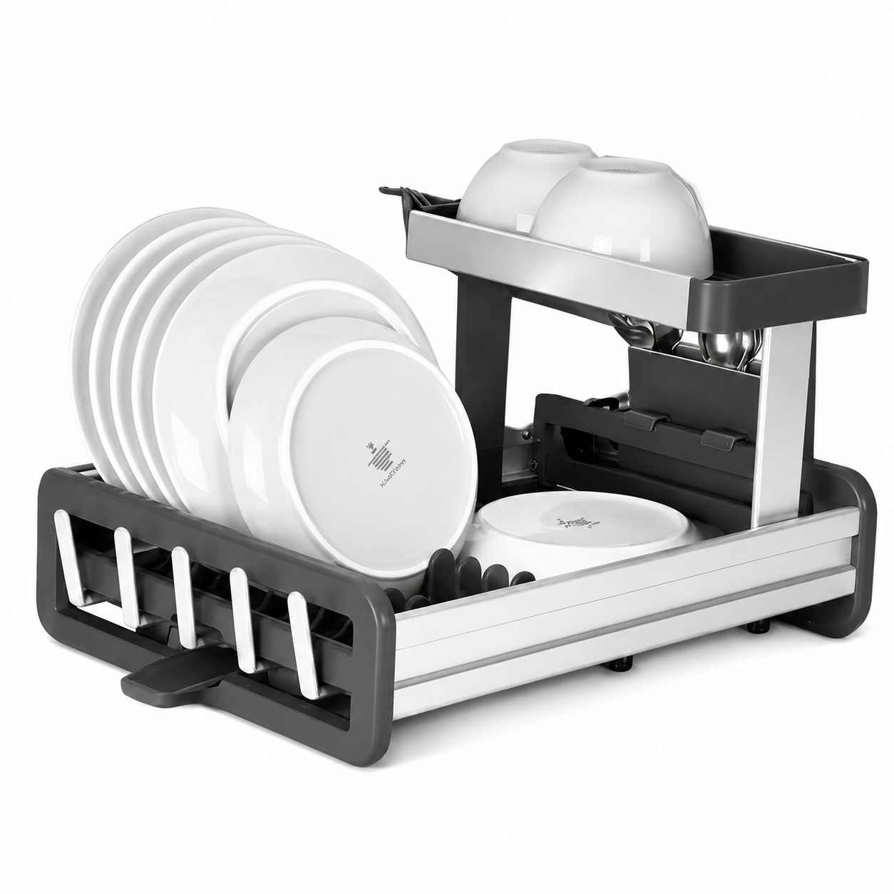 GEM+ | Premium Two-Tier Aluminum Dish Drying Rack - Dish Drainer