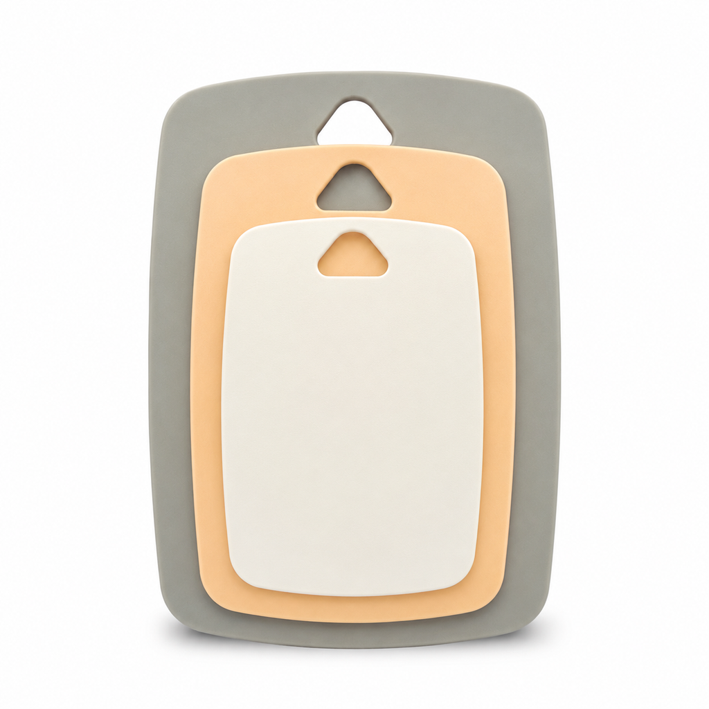 GEM+ | Premium 3 Pcs Color-Coded Chopping Board Set - Durable PP Material - Apricot Edition