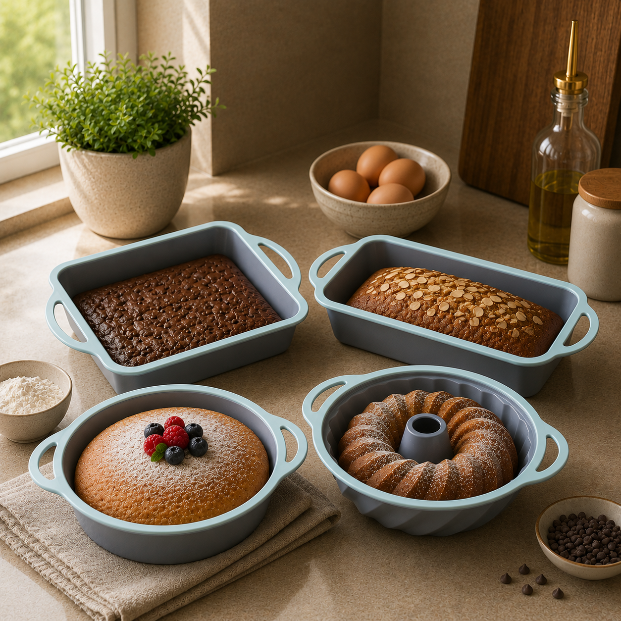 GEM+ | 11-Piece Non-Stick Silicone Baking Set with Utensils – Durable Versatile
