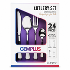 GEM+ | 24-Piece Stainless Steel Cutlery Set – Premium Quality Rust-Resistant