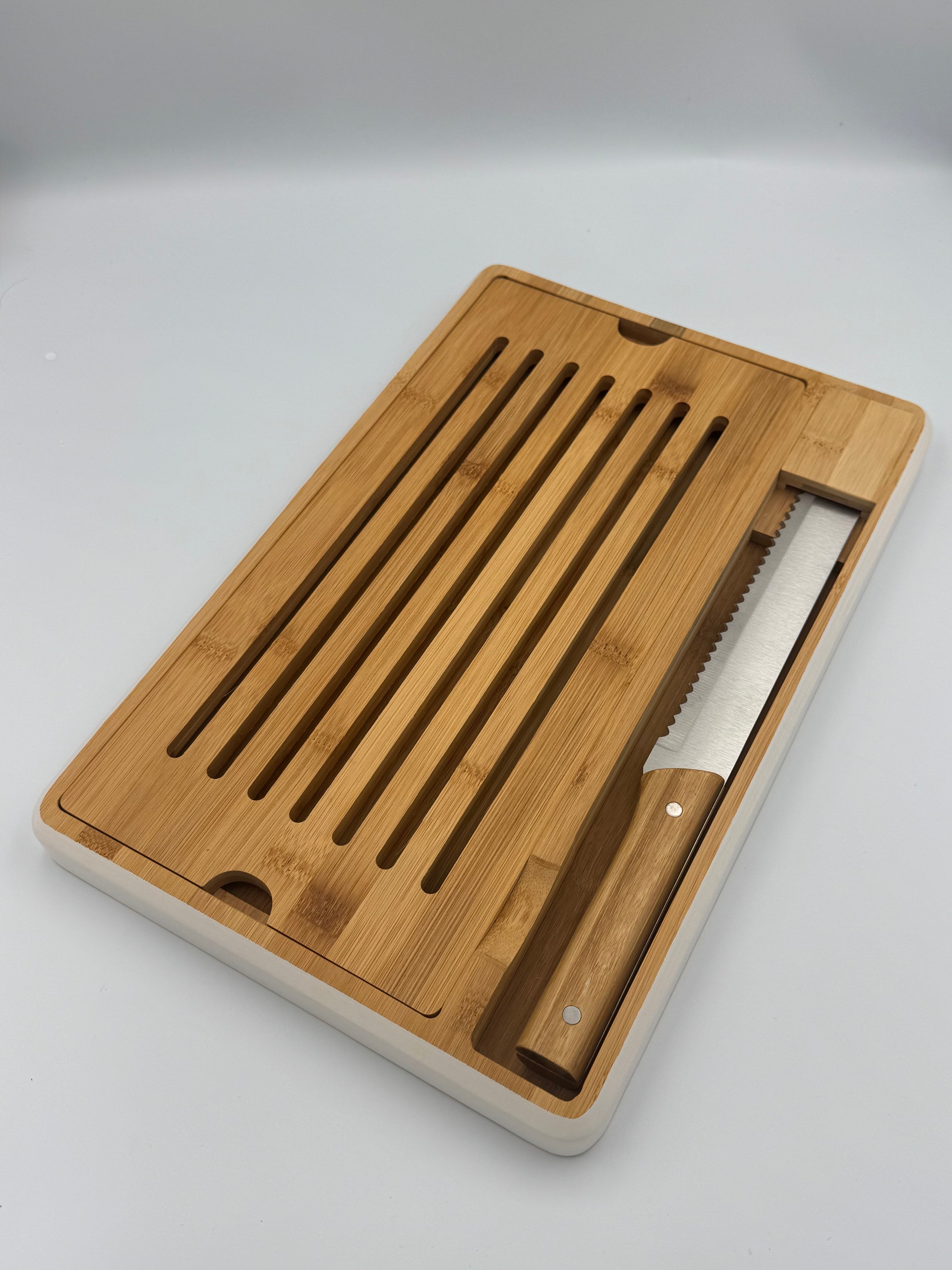 GEM+ | Bamboo Breadboard Set | Removable Slatted Tray | Eco-Friendly Kitchen