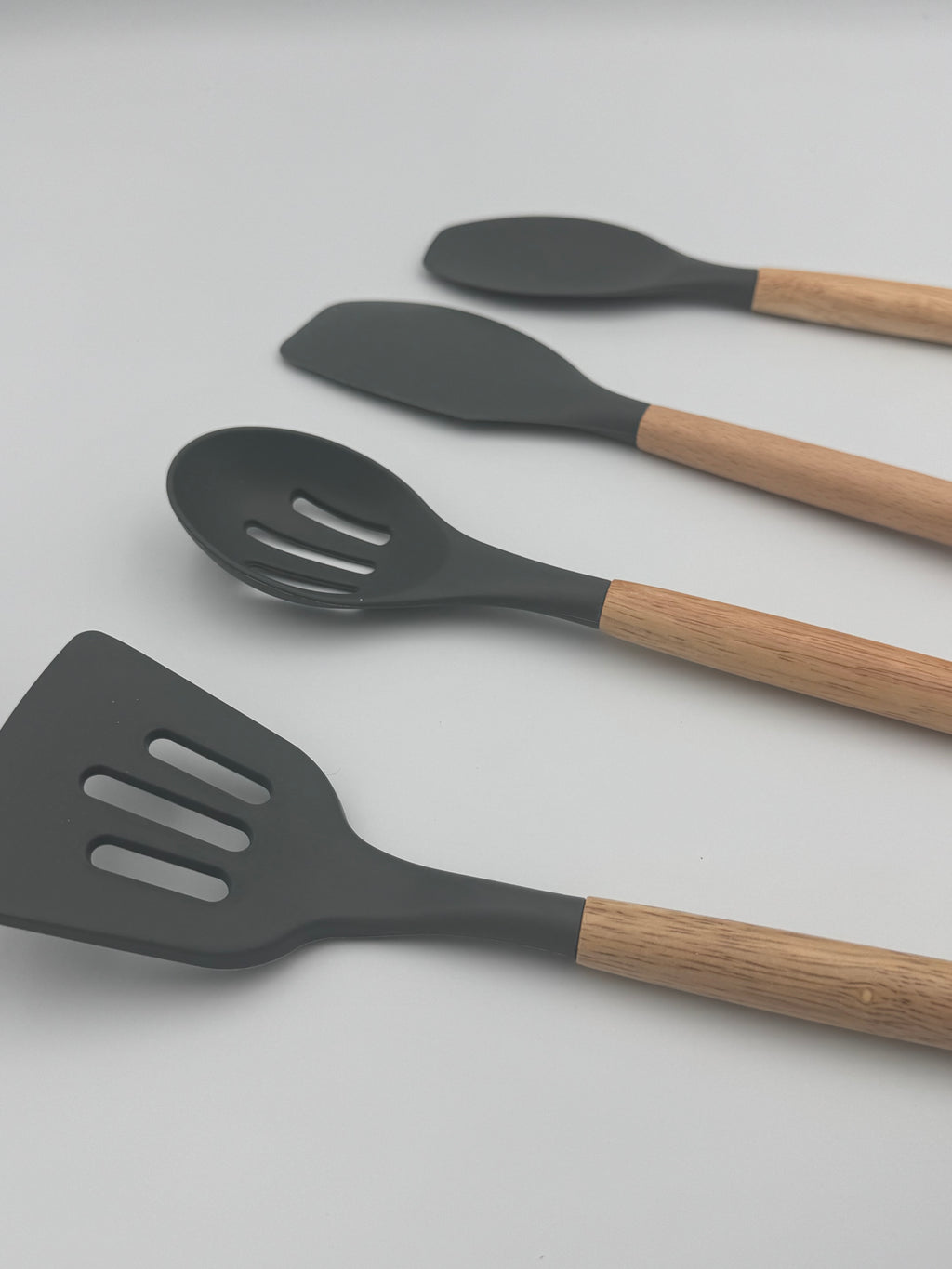 GEM+ | Premium 12-Piece Cooking & Baking Utensil Set Silicone Non-Stick BPA-FREE- Grey