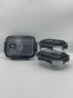 GEM+ | 3pc Borosilicate Glass Food Storage Container Set – Airtight, Leak-Proof & Durable