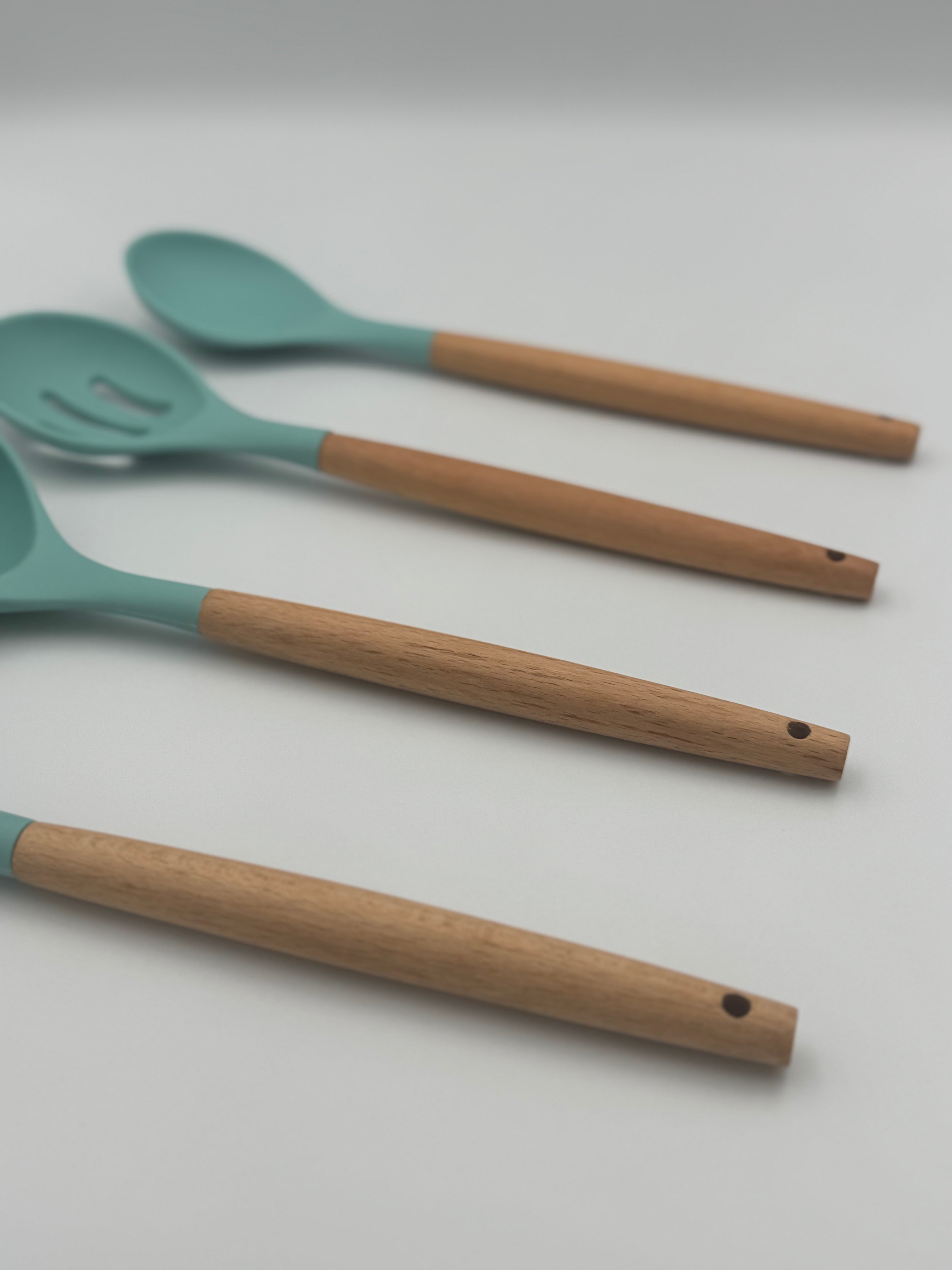GEM+ | Premium 12-Piece Silicone Cooking & Baking Utensil Set – Non-Stick, BPA-Free, Teal