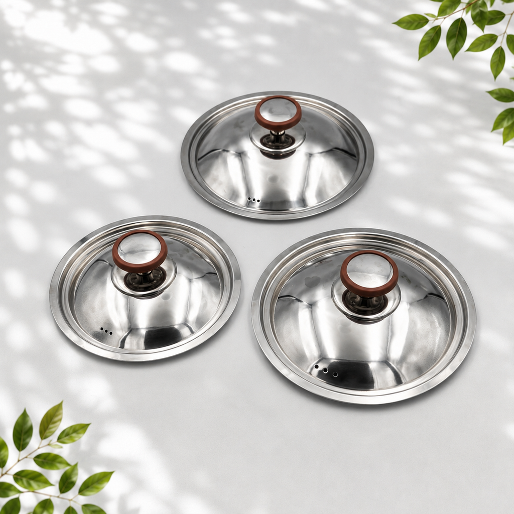 3 Stainless Steel Saucepans with Lids, 3L 4L 5L