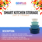 GEM+ | Food Storage Containers Set of 4 Blue – Airtight Kitchen Storage Set with Lids