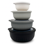 GEM+ | Food Storage Containers Set of 4 Black – Airtight Kitchen Storage Bowls with Lids
