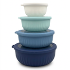 GEM+ | Food Storage Containers Set of 4 Blue – Airtight Kitchen Storage Set with Lids
