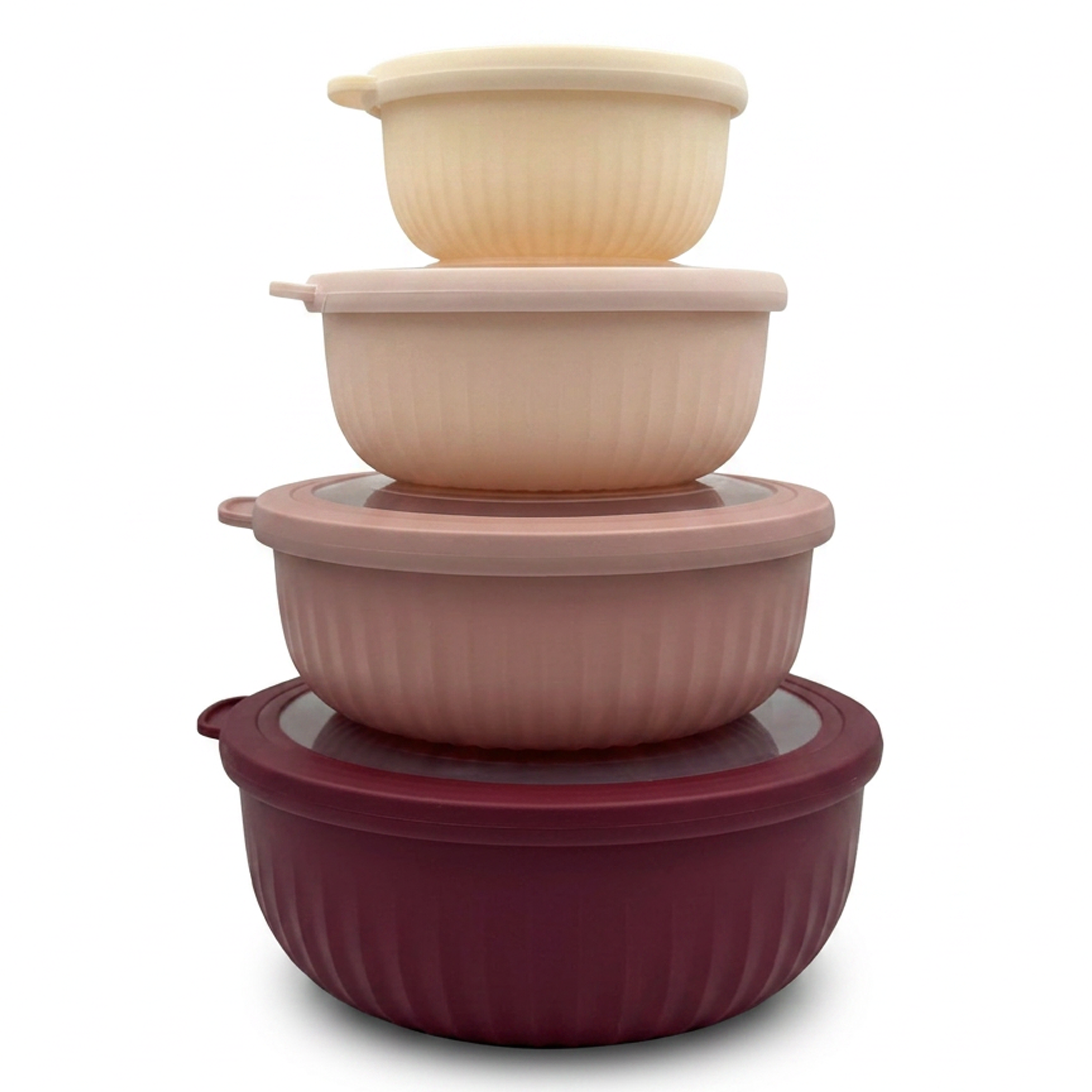 GEM+ | Food Storage Containers Set of 4 Pink – Airtight Meal Prep Bowls with Lids