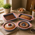 11-Piece Silicone Baking Set, Grey/Pink