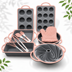 11-Piece Silicone Baking Set, Grey/Pink