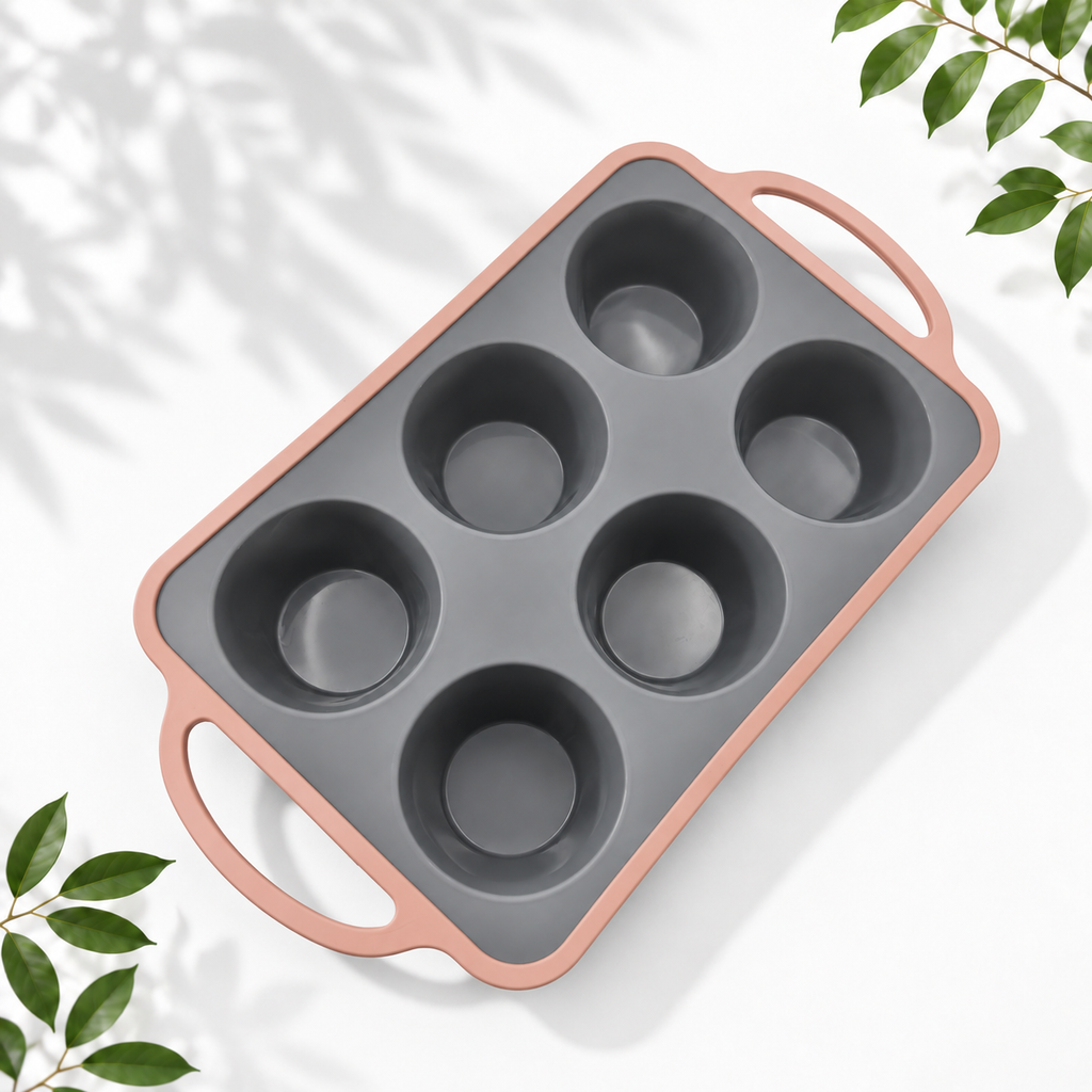11-Piece Silicone Baking Set, Grey/Pink