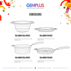 GEM+ | Collapsible Silicone Colander Set (2 Pieces) – Pastel Pink