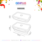 GEM+ | Collapsible Silicone Food Storage Container Set (4 Pieces)