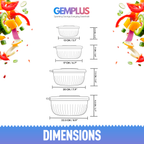 GEM+ | Food Storage Containers Set of 4 Pink – Airtight Meal Prep Bowls with Lids