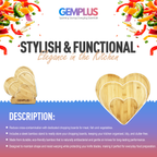 GEM+ | Heart Shaped Bamboo Chopping Boards Set of 3 White Trim with Stand – Wooden Cutting Boards Set