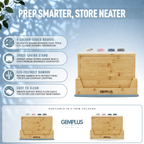 GEM+ | 4 PCS Premium Natural Bamboo Color Coded Chopping Board Set - Blue