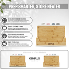 GEM+ | 4 PCS Premium Natural Bamboo Color Coded Chopping Board Set - White