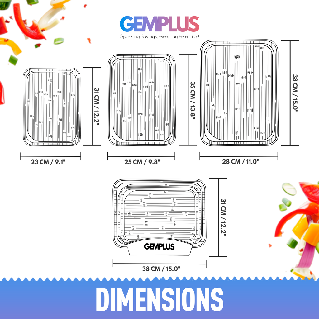 GEM+ | Bamboo Chopping Boards Set with Stand White Trim – 3 Piece Wooden Kitchen Cutting Board Set