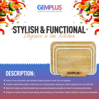 GEM+ | Bamboo Chopping Boards Set with Stand White Trim – 3 Piece Wooden Kitchen Cutting Board Set