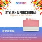 GEM+ | Chopping Boards Set of 4 Pink with Stand – Plastic Cutting Boards Kitchen Set with Holder