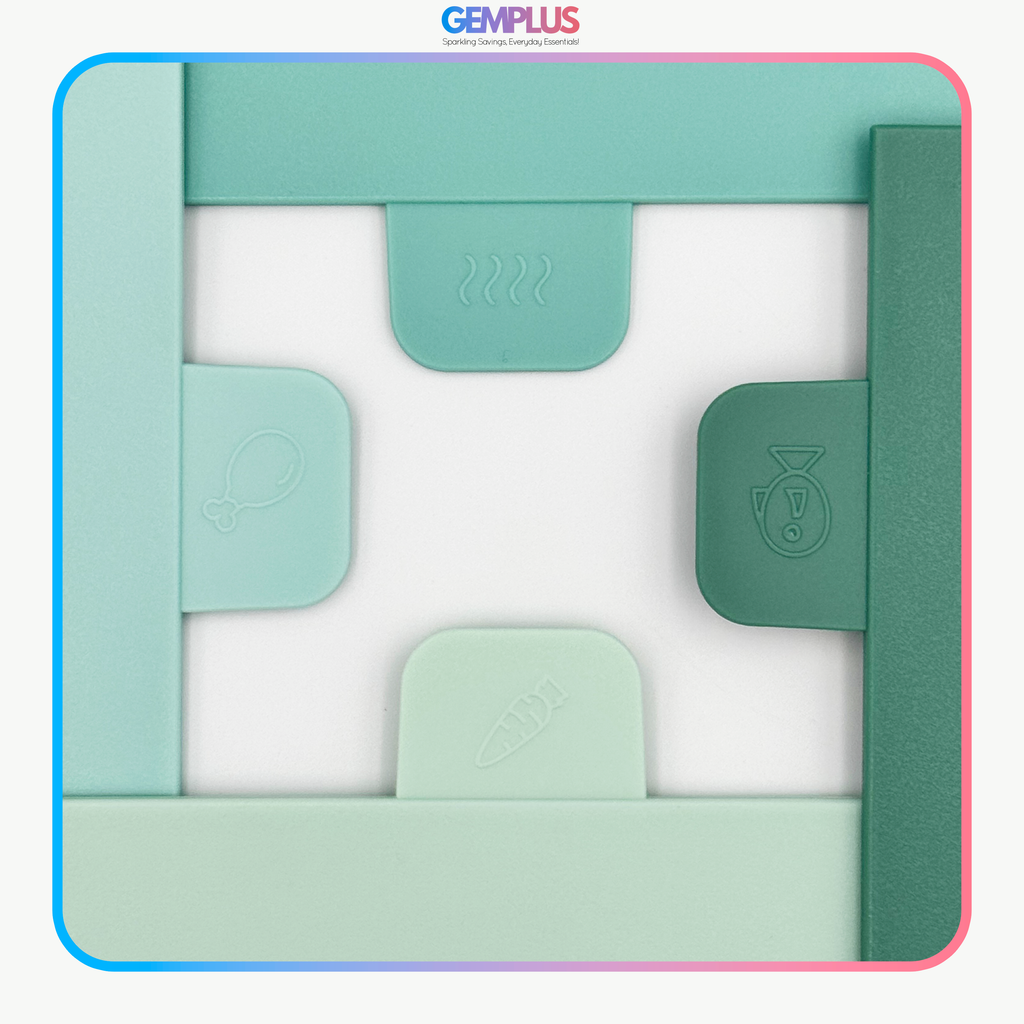 GEM+ | Chopping Boards Set of 4 Green with Stand – Plastic Kitchen Cutting Boards with Holder