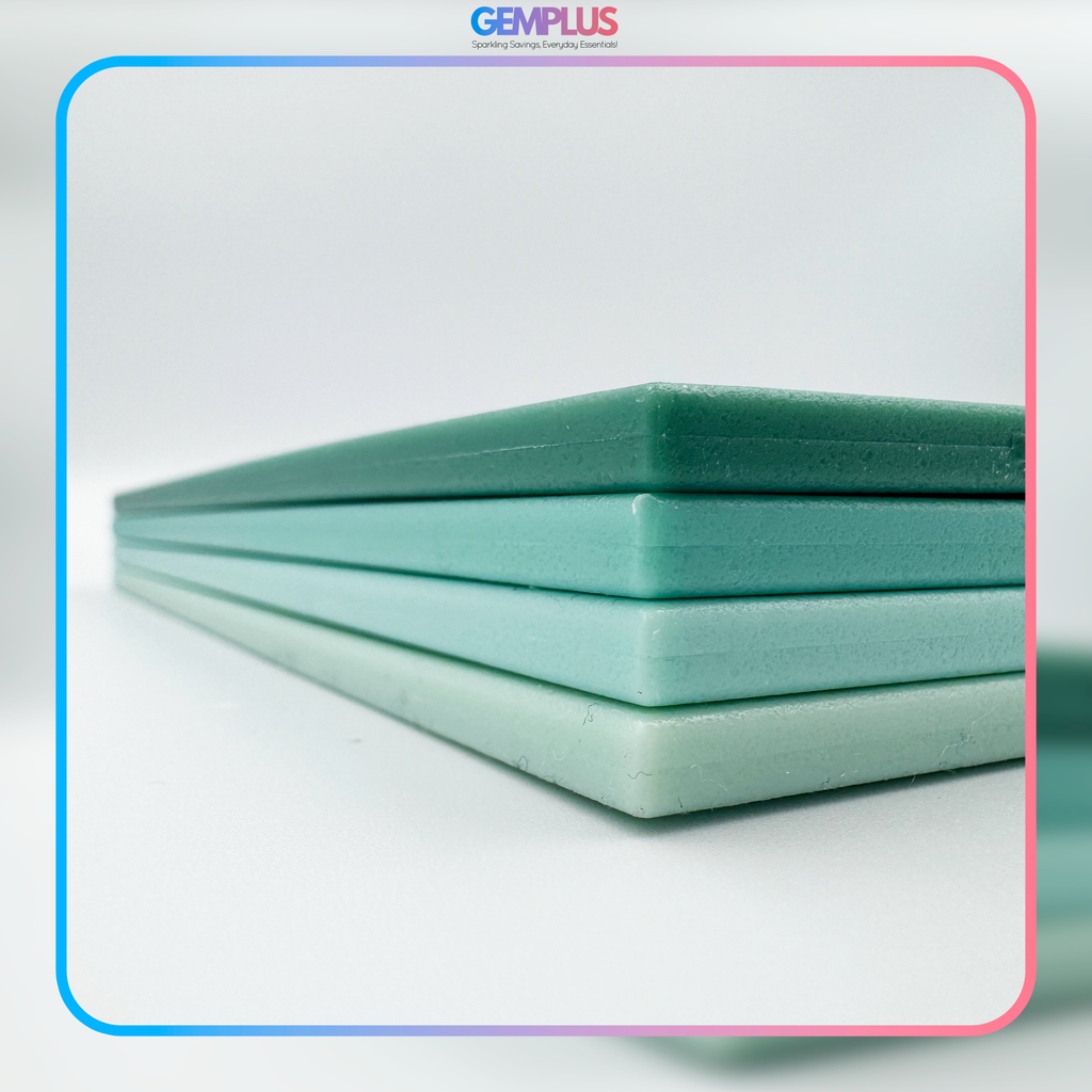 GEM+ | Chopping Boards Set of 4 Green with Stand – Plastic Kitchen Cutting Boards with Holder