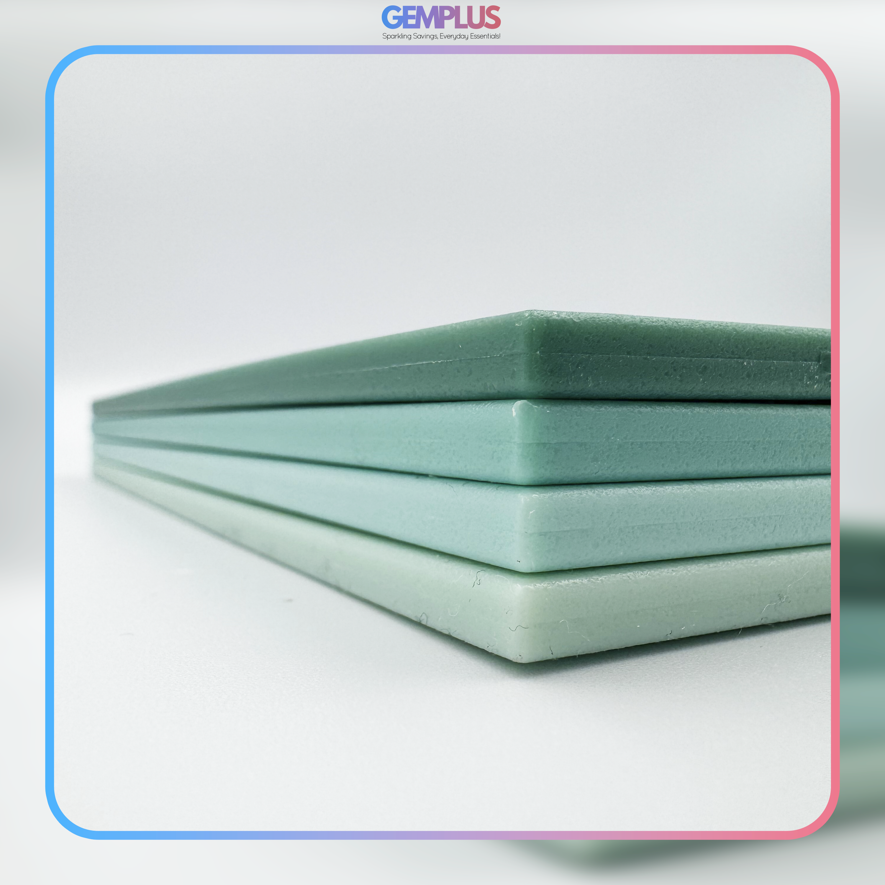 GEM+ | Chopping Boards Set of 4 Green with Stand – Plastic Kitchen Cutting Boards with Holder
