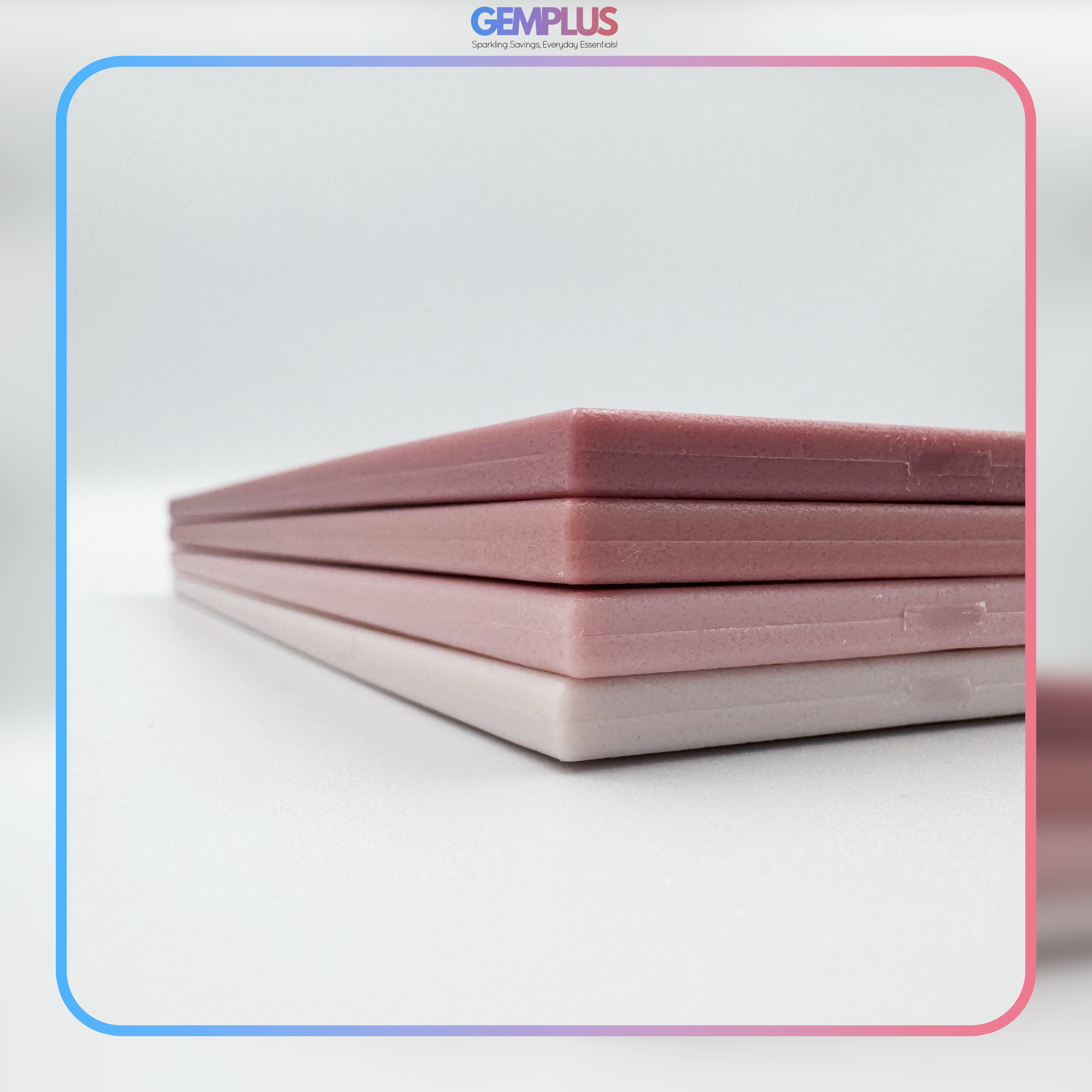 GEM+ | Chopping Boards Set of 4 Pink with Stand – Plastic Cutting Boards Kitchen Set with Holder