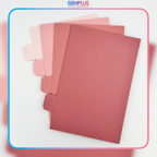 GEM+ | Chopping Boards Set of 4 Pink with Stand – Plastic Cutting Boards Kitchen Set with Holder