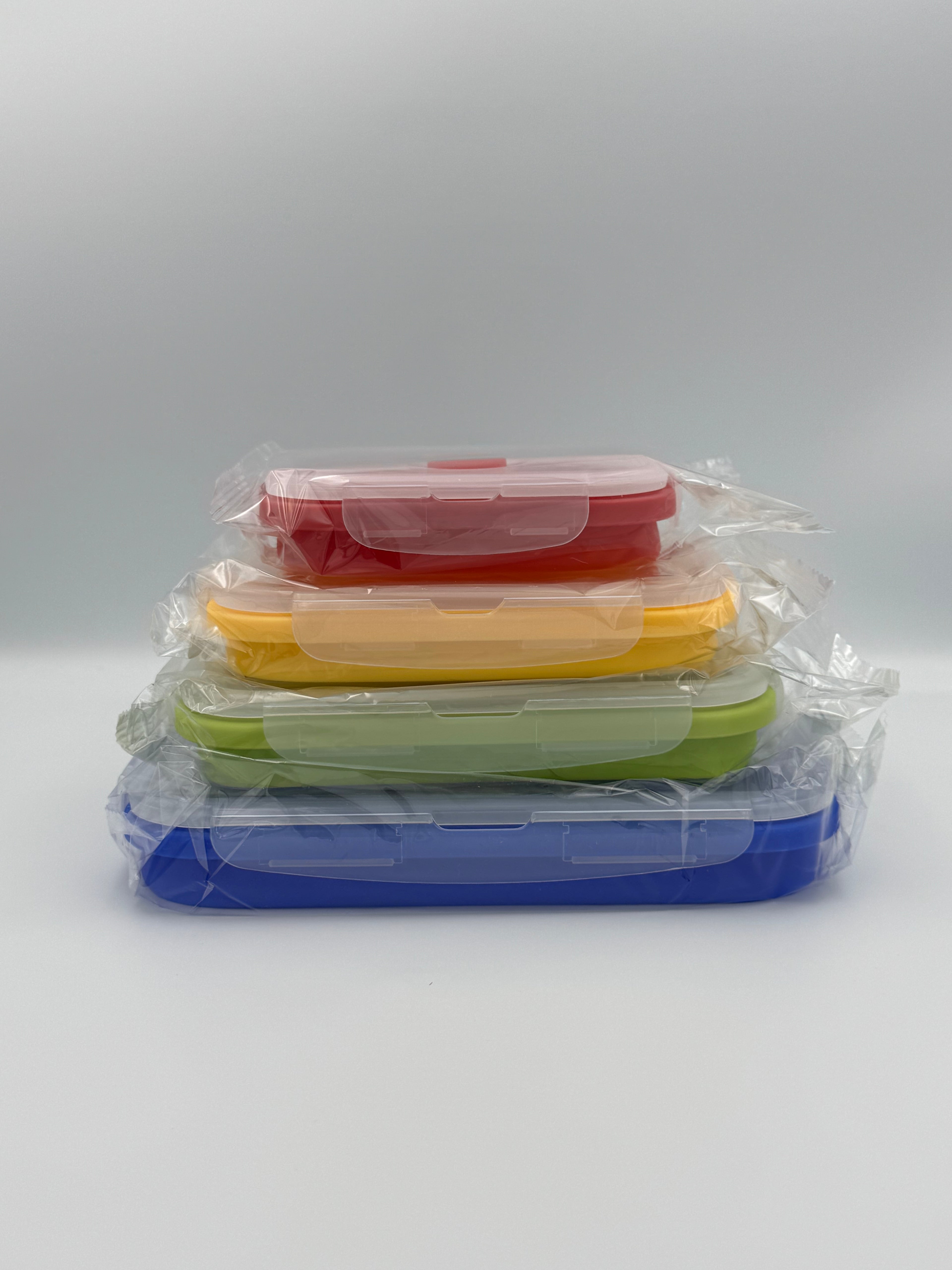 GEM+ | 4-Piece Collapsible Food Container Set – Space-Saving Leakproof BPA FREE