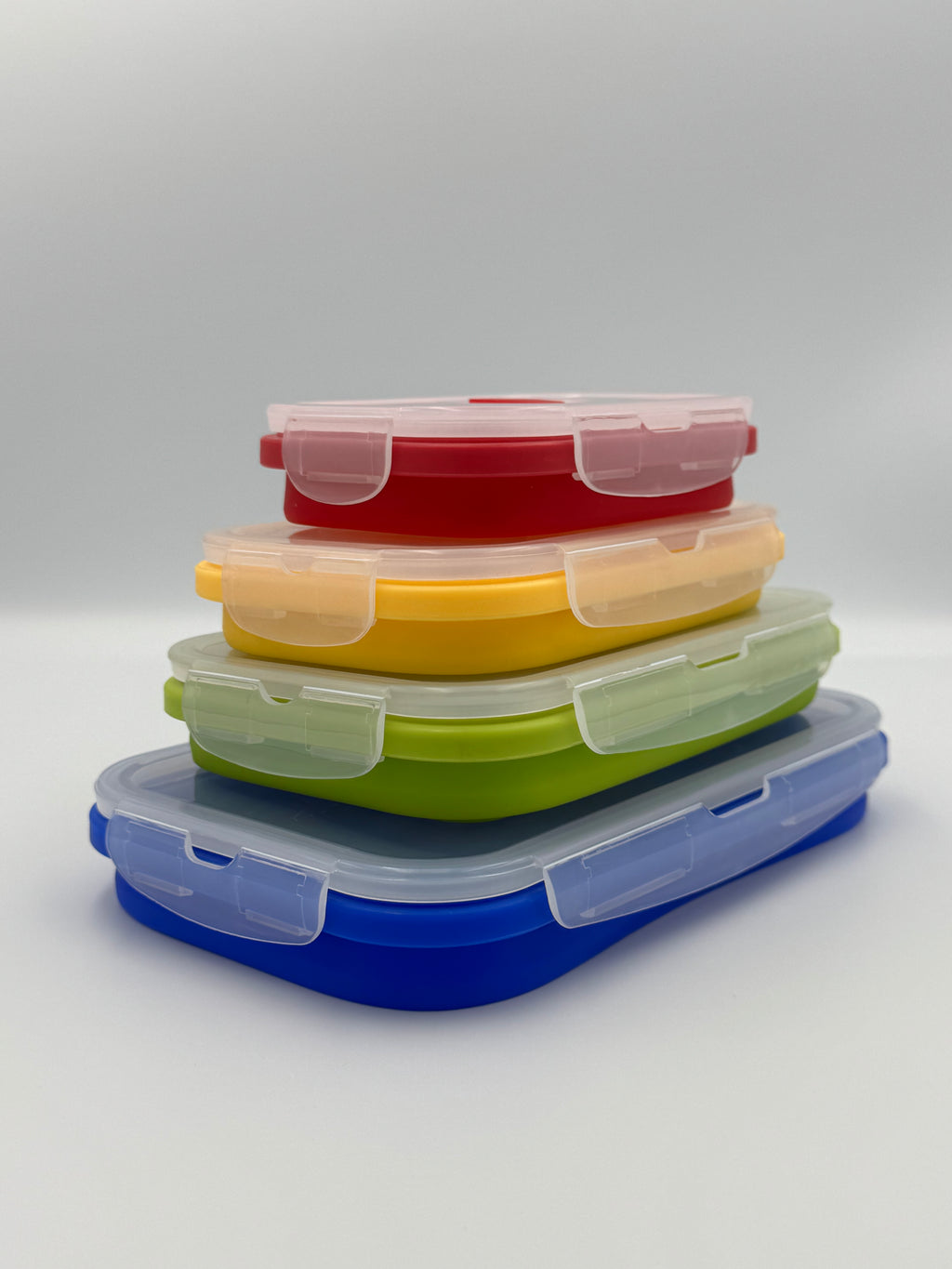 GEM+ | 4-Piece Collapsible Food Container Set – Space-Saving Leakproof BPA FREE