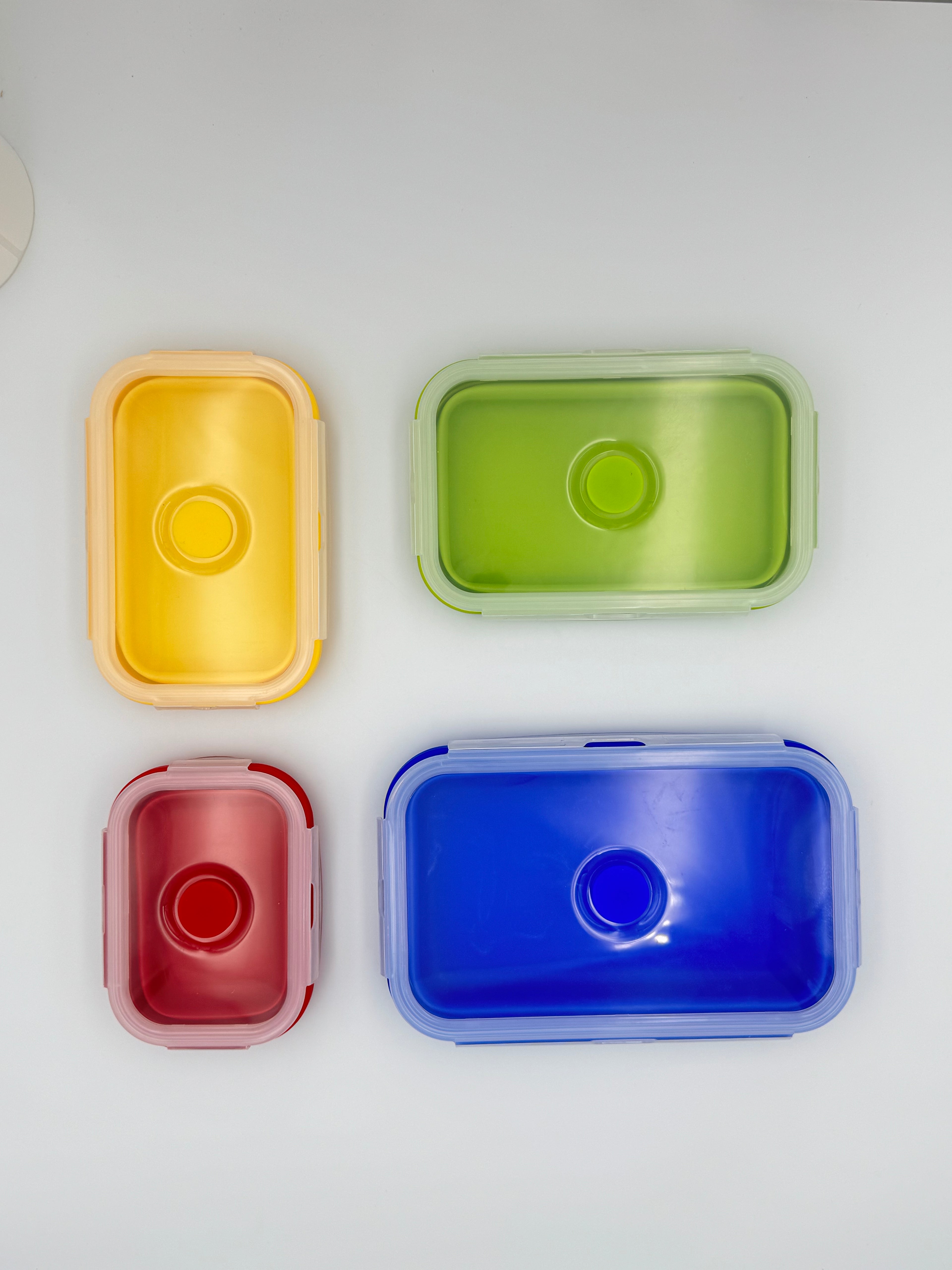 GEM+ | 4-Piece Collapsible Food Container Set – Space-Saving Leakproof BPA FREE