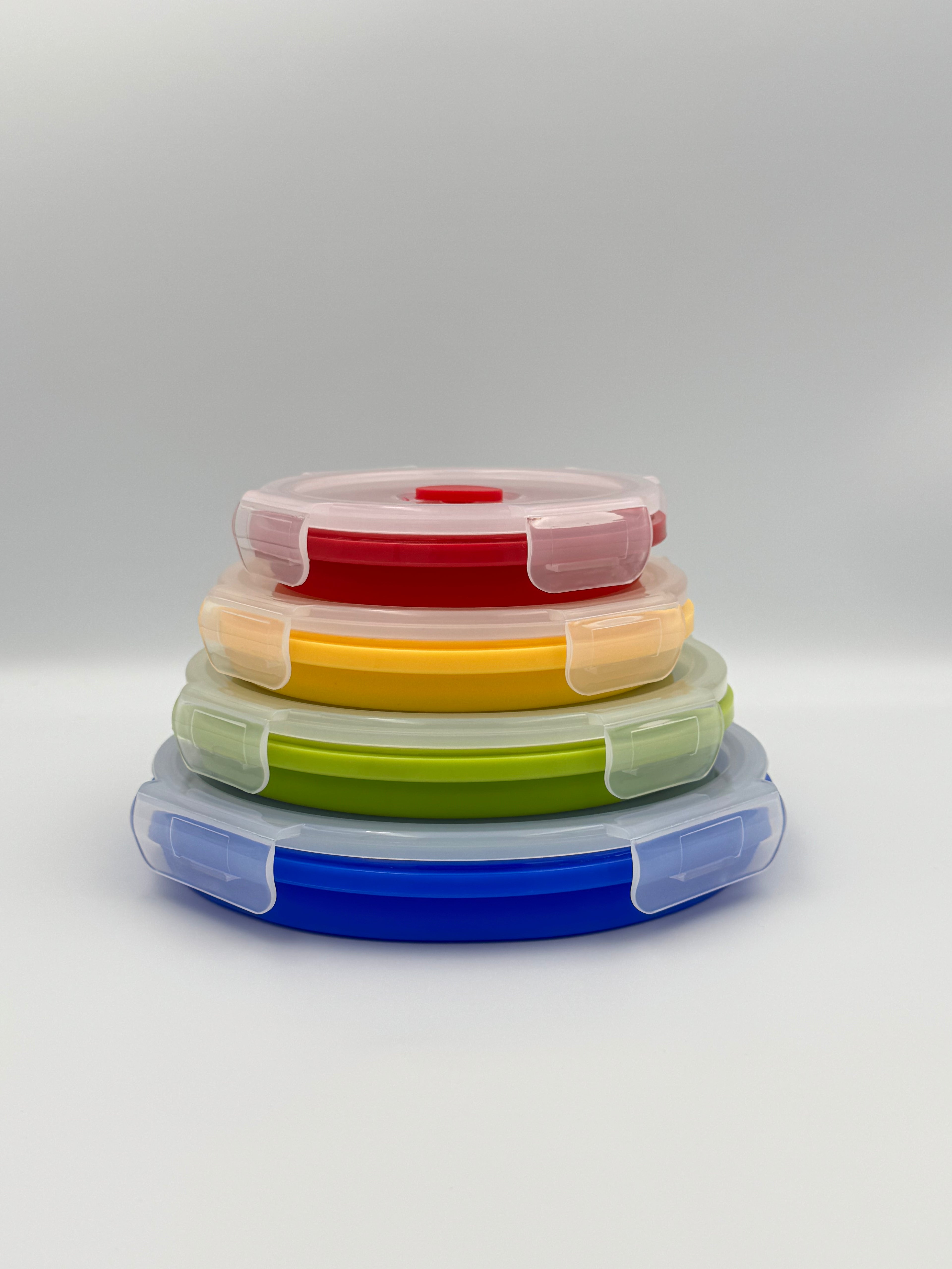 GEM+ | 4-Piece Collapsible Round Food Container Set – Space-Saving  BPA FREE