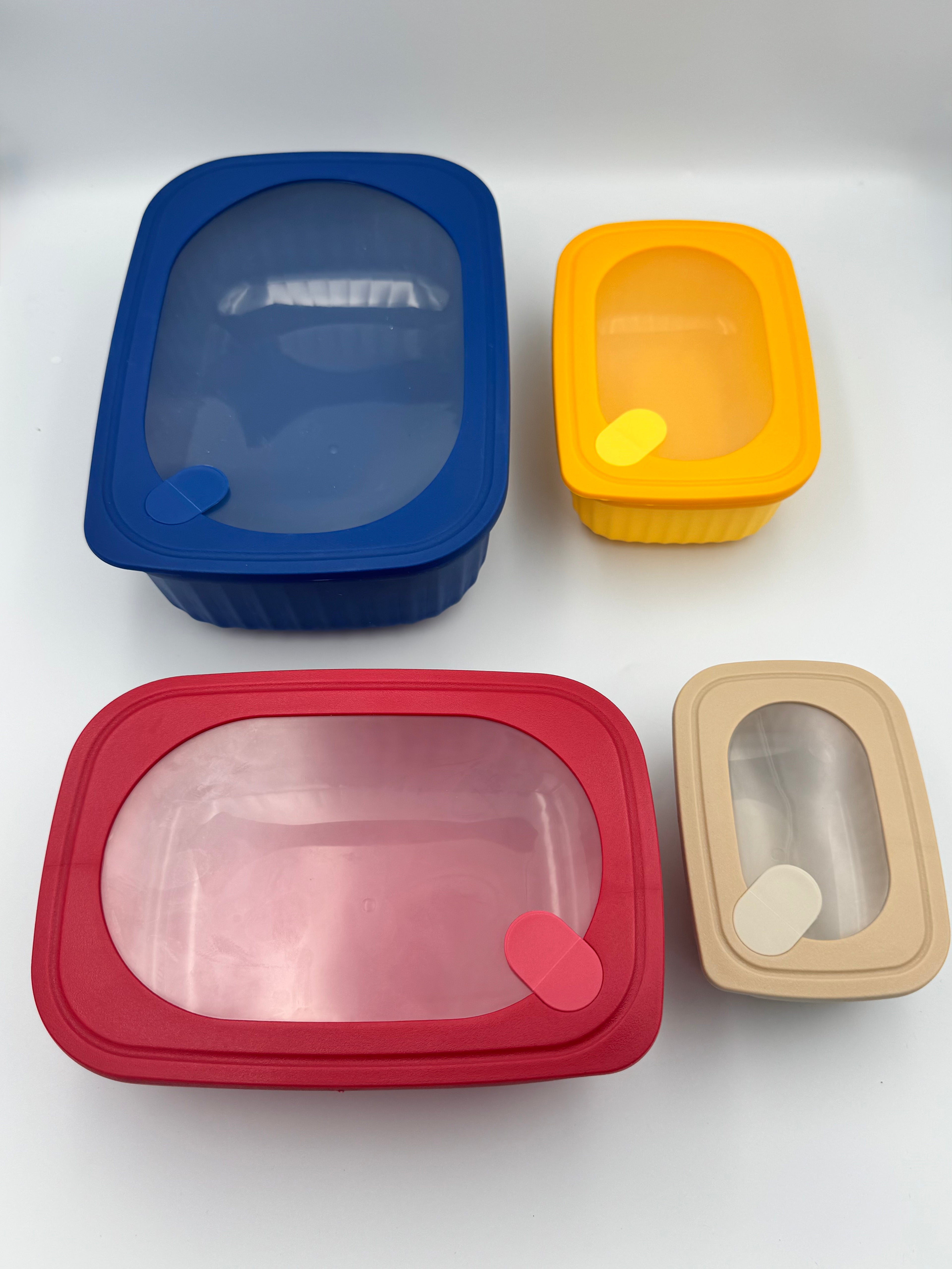 GEM+ | 4-Piece BPA-Free Rectangular Food Containers | Lock & Seal Lids | Microwave Safe