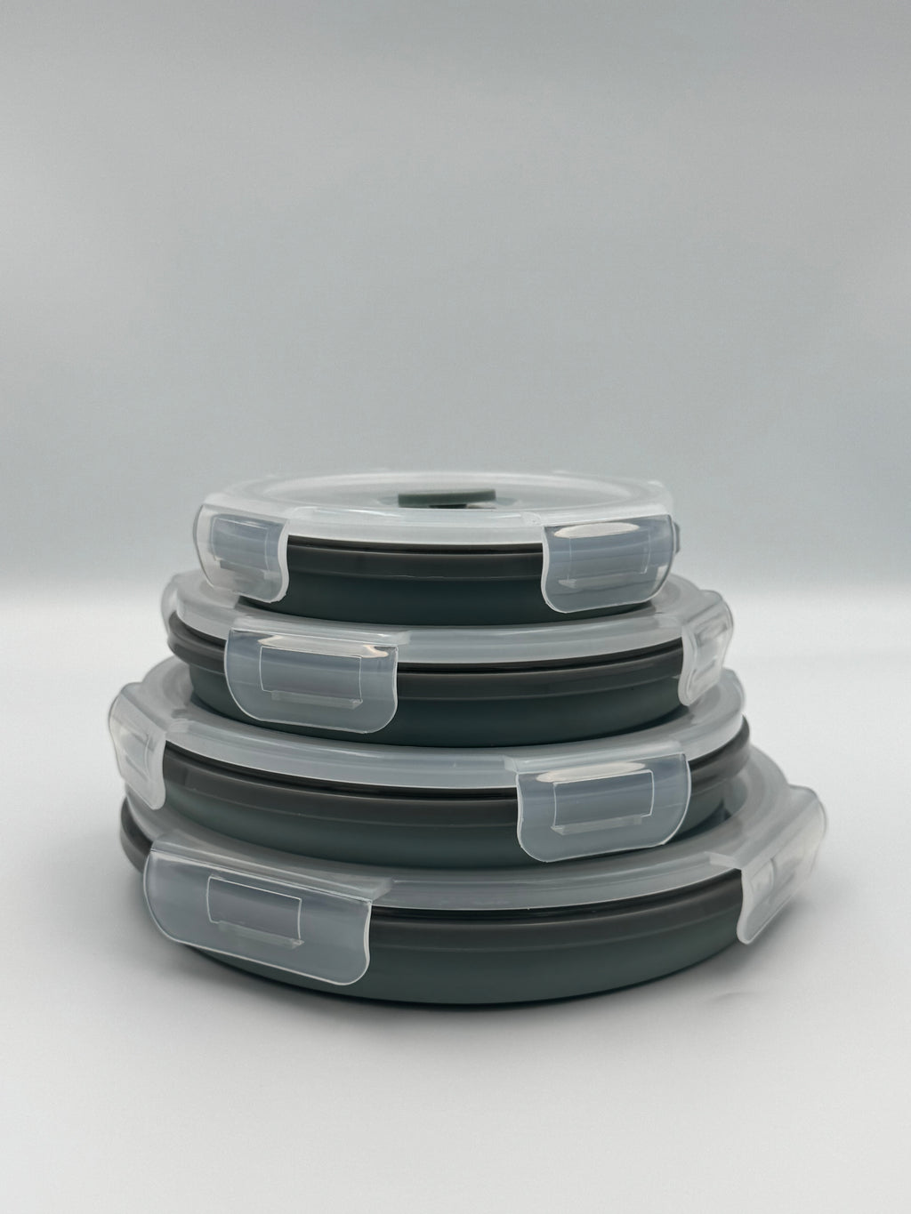 GEM+ | 4-Piece Collapsible Round Food Container Set – Space-Saving  BPA FREE - Olive
