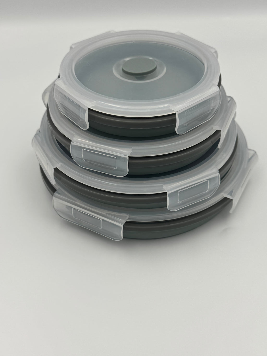 GEM+ | 4-Piece Collapsible Round Food Container Set – Space-Saving  BPA FREE - Olive