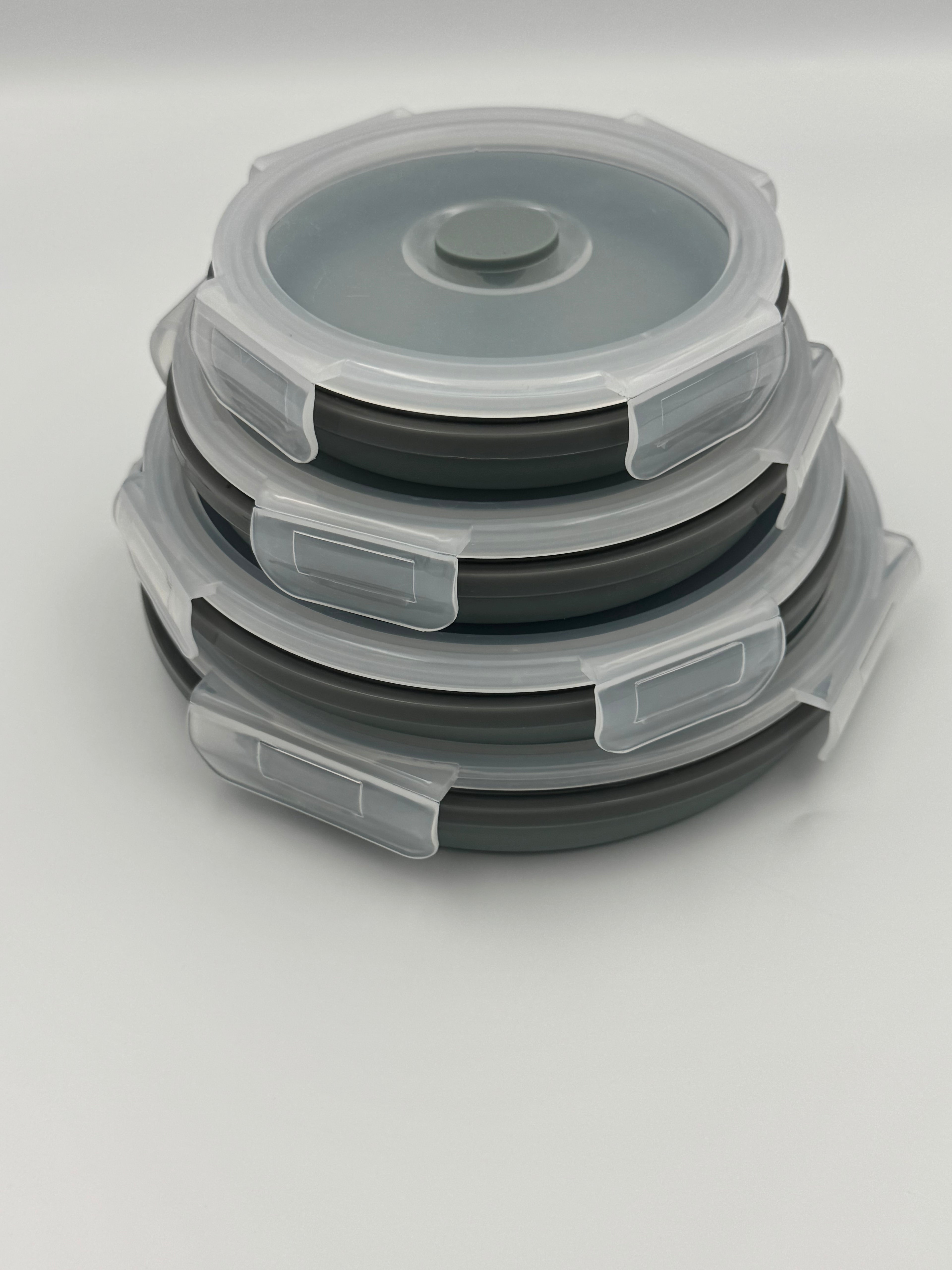 GEM+ | 4-Piece Collapsible Round Food Container Set – Space-Saving  BPA FREE - Olive