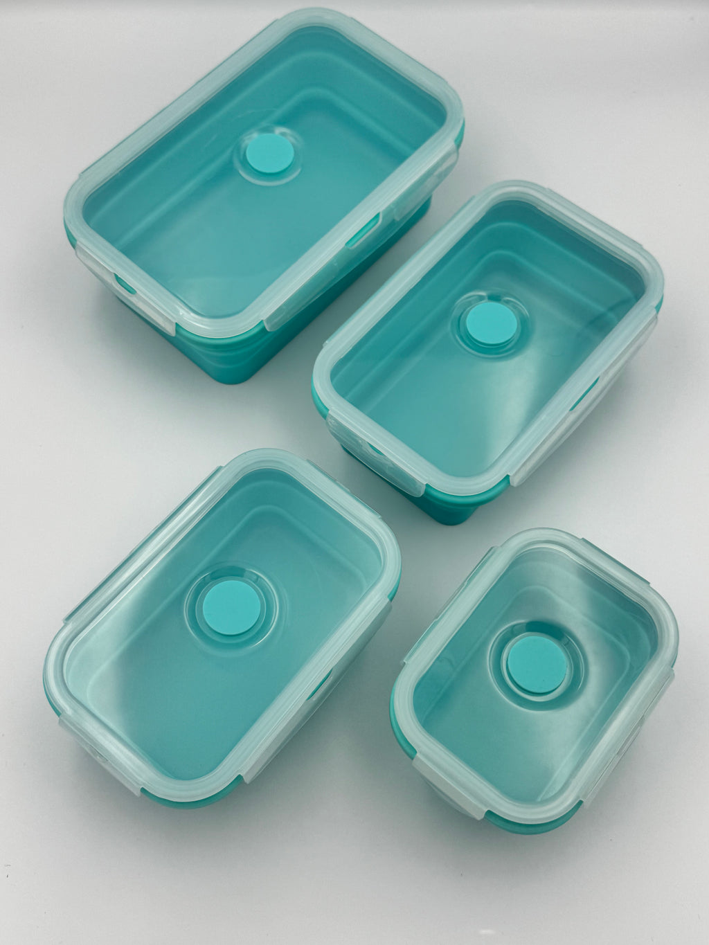 GEM+ | 4-Piece Collapsible Food Container Set – Space-Saving Leakproof BPA FREE - BLUE