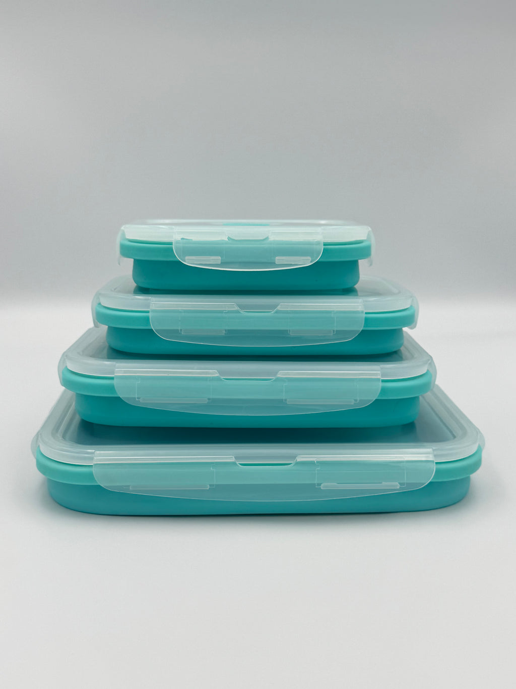 GEM+ | 4-Piece Collapsible Food Container Set – Space-Saving Leakproof BPA FREE - BLUE