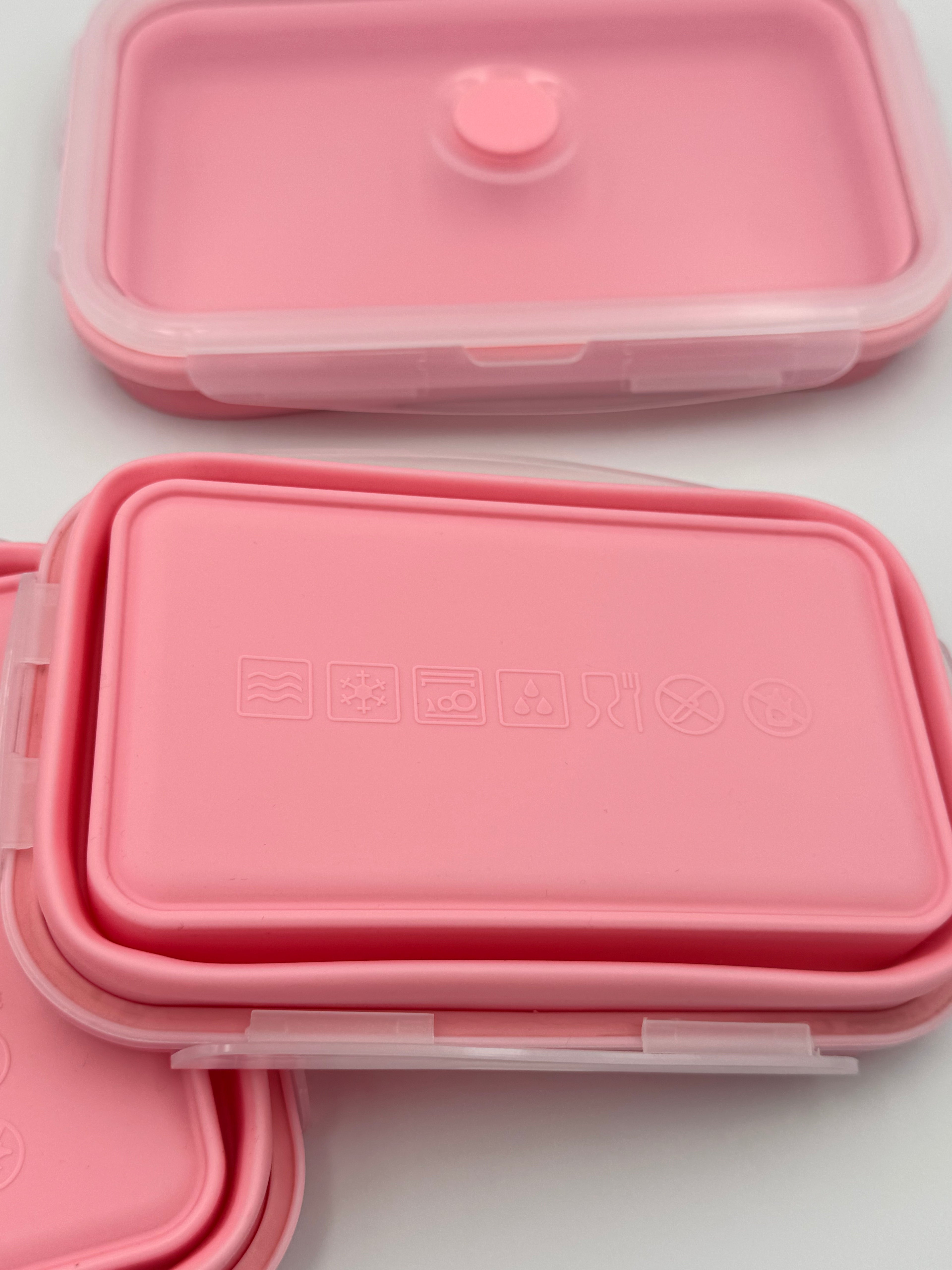 GEM+ | 4-Piece Collapsible Food Container Set – Space-Saving Leakproof BPA FREE - PINK
