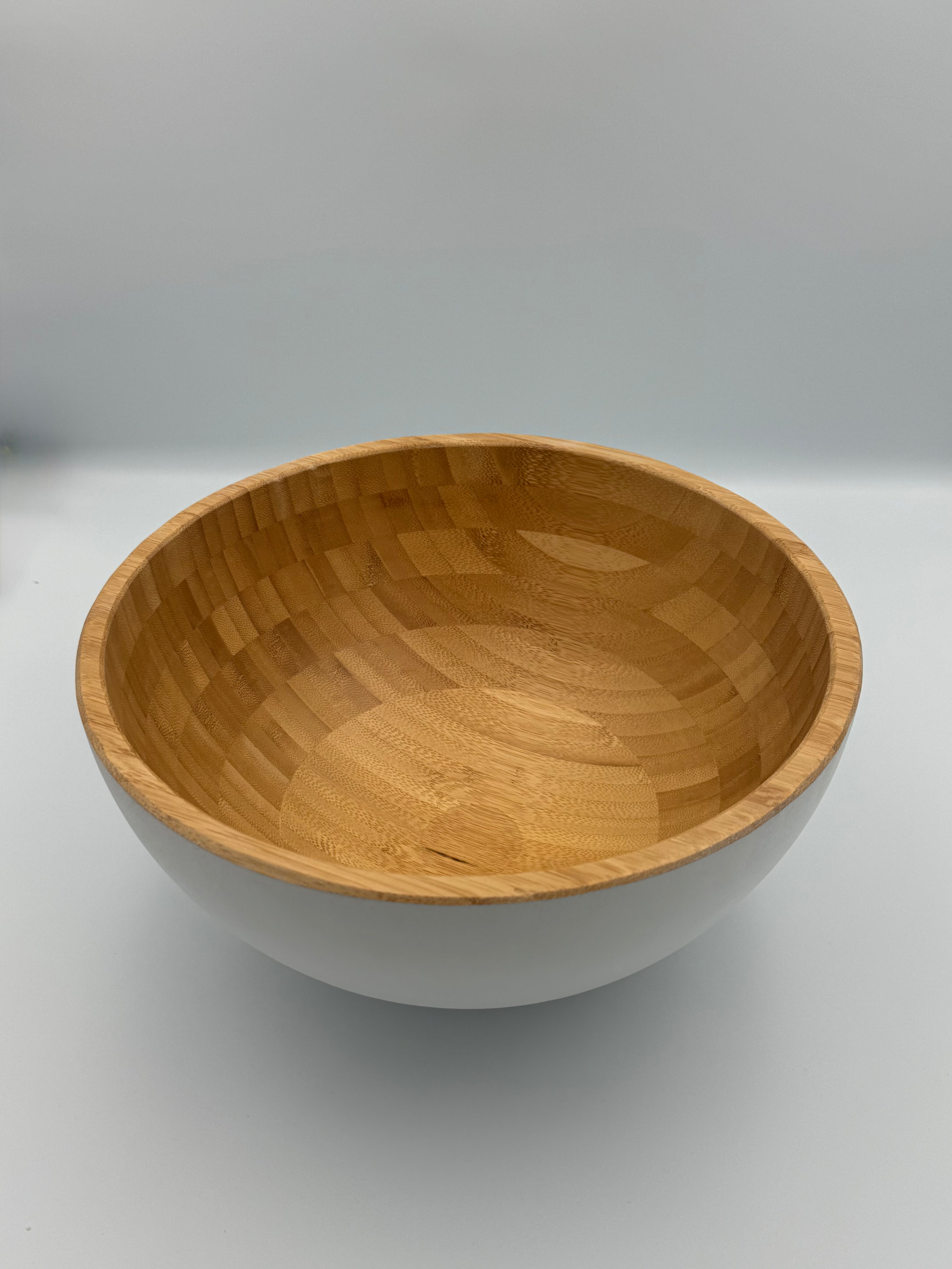 GEM+ | 2 Pcs - Premium Eco-Friendly Bamboo Salad Bowl Set - White