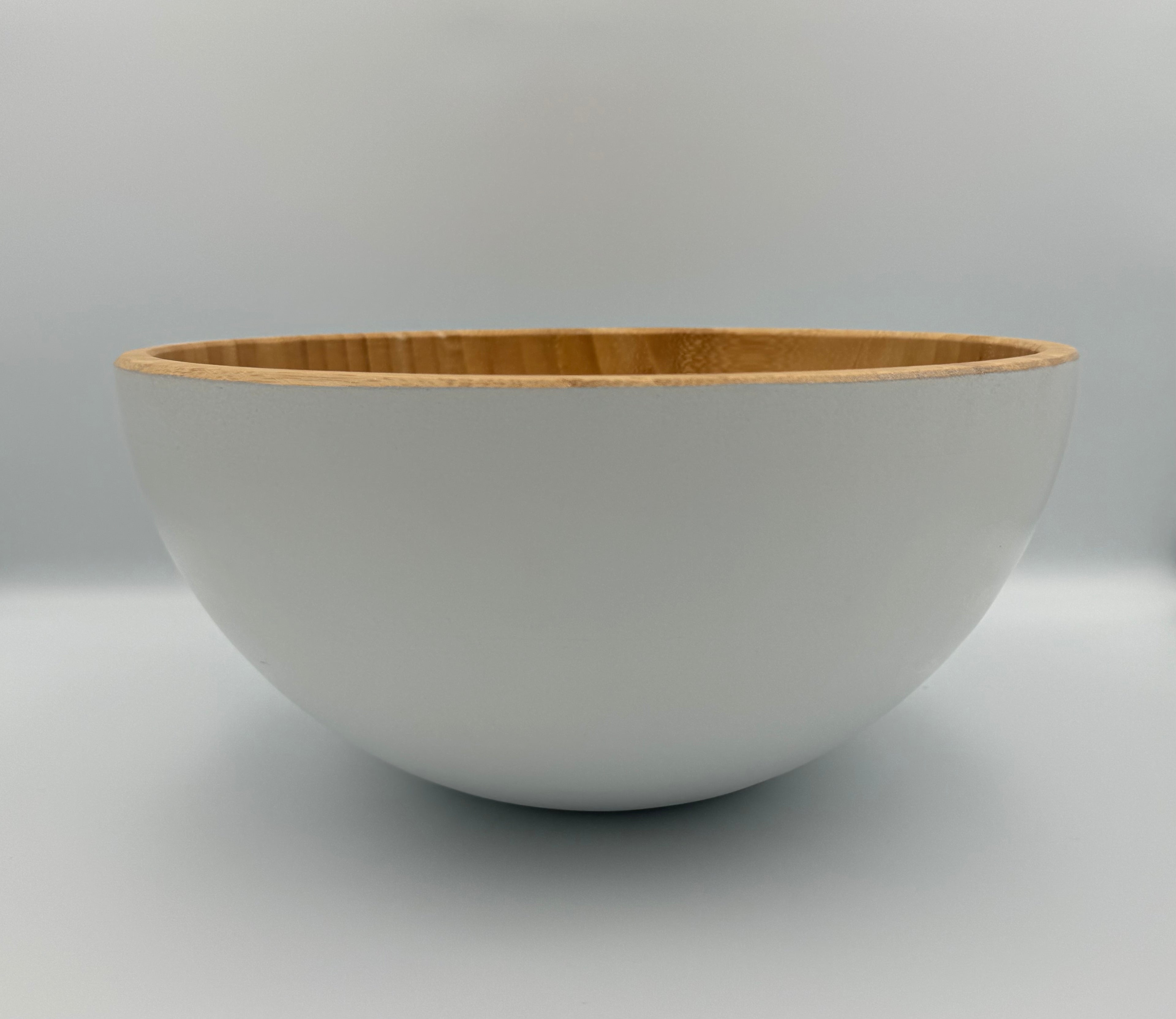 GEM+ | 2 Pcs - Premium Eco-Friendly Bamboo Salad Bowl Set - White