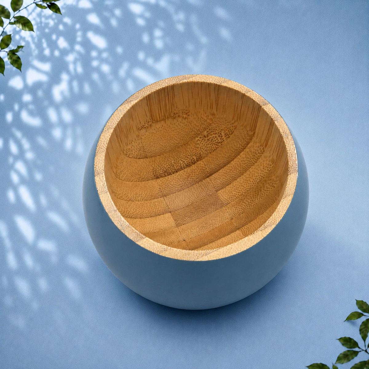 Bamboo Mortar and Pestle Set, Blue