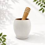 Bamboo Mortar and Pestle Set, White