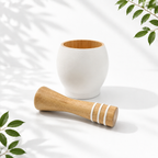 Bamboo Mortar and Pestle Set, White